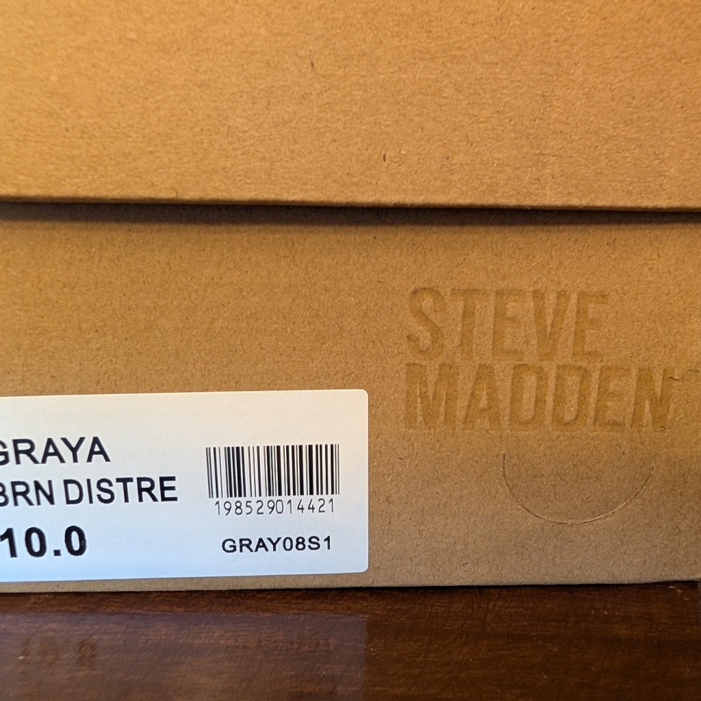 Steve Madden Graya Flats, Brown Distressed, Double Buckle - Picture 5 of 5